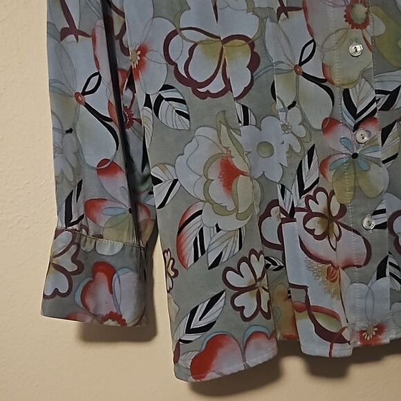 TIANELLO WOMAN TOP FLORAL BOHON M Vintage - Picture 4 of 7